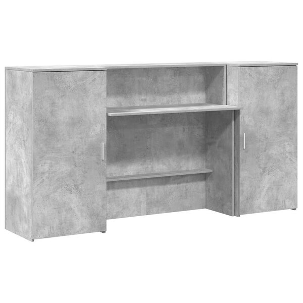 vidaXL Bureau de réception gris béton 200x50x103 5cm bois d'ingénierie