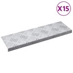vidaXL Plaques à damier 15 Pièces Argent 60 x 18 cm Aluminium