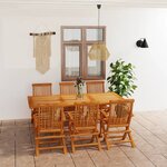 vidaXL Ensemble à manger de jardin 7 Pièces Bois de teck massif