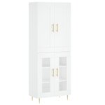 vidaXL Buffet haut Blanc 69 5x34x180 cm Bois d'ingénierie