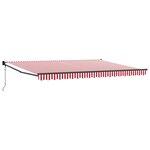 vidaXL Auvent Automatique Rétractable Rayé Rouge et Blanc 450x300 cm
