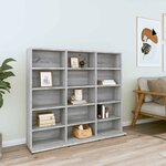 vidaXL Armoire à CD Sonoma gris 100x23x89 5 cm Bois d'ingénierie