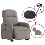 vidaXL Fauteuil inclinable de massage électrique Taupe Tissu