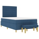 vidaXL Lit à ressorts avec tête de lit Bleu 200 x 120 cm tissu