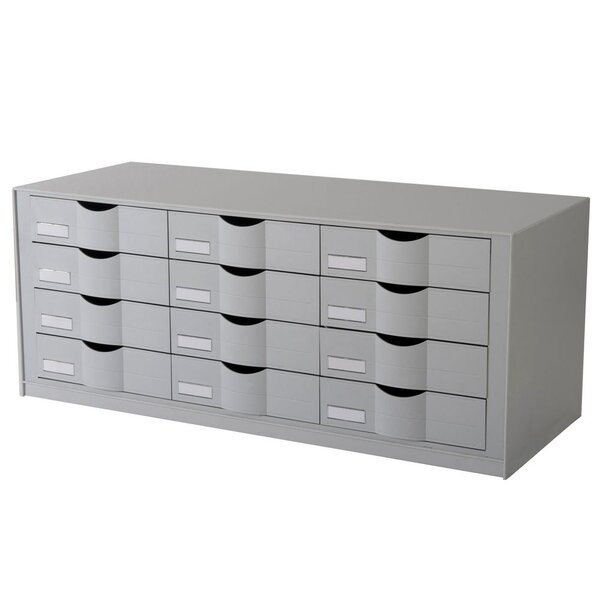 Bloc classeur 12 tiroirs gris