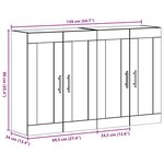 vidaXL Armoires Murailles 2 Pièces Chêne Artisan et noir