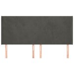 vidaXL Tête de lit avec oreilles Gris foncé 183x16x118/128 cm Velours