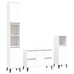 vidaXL Ensemble de meubles salle de bain 3 Pièces blanc bois d'ingénierie