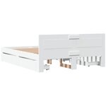 vidaXL Cadre de lit 2 Pièces Blanc 150 x 200 cm Bois d'ingénierie