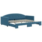 vidaXL Lit de jour avec lit gigogne bleu 90x200 cm velours