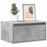 vidaXL Table de chevet murale avec lumières LED gris béton