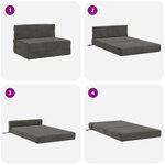 vidaXL Canapé-lit pliable Gris foncé 70 x 80 x 60 cm Tissu