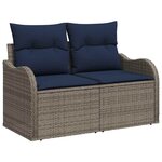 vidaXL Ensemble de canapé de jardin Gris polyrotin