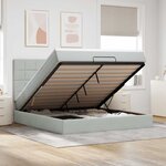 VidaXL Cadre de lit ottoman et matelas gris clair 160x200cm velours