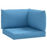 vidaXL Coussins de palette lot de 3 bleu mélangé tissu