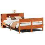 vidaXL Lit bibliothèque sans matelas cire marron 135x190 cm pin massif