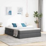 vidaXL Lit avec rangement et matelas Gris foncé 140 x 190 cm Polyester