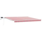 vidaXL Store manuel rétractable LED rayé rouge et blanc 400x300 cm