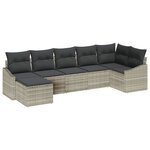 vidaXL Ensemble de salle à manger pour jardin 7 Pièces Gris clair