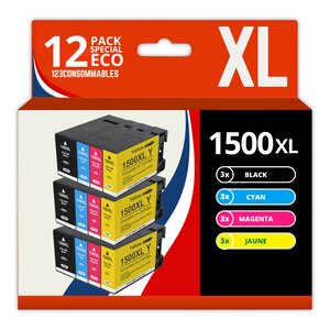 PGI-1500XL - Pack 12 cartouches compatibles Canon Maxify MB2150 MB2350 MB2750