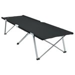 vidaXL Lits de camping pliants 2 Pièces avec sac de transport Noir Tissu Oxford 600D