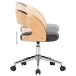 vidaXL Chaise pivotante à manger Noir Bois courbé et similicuir