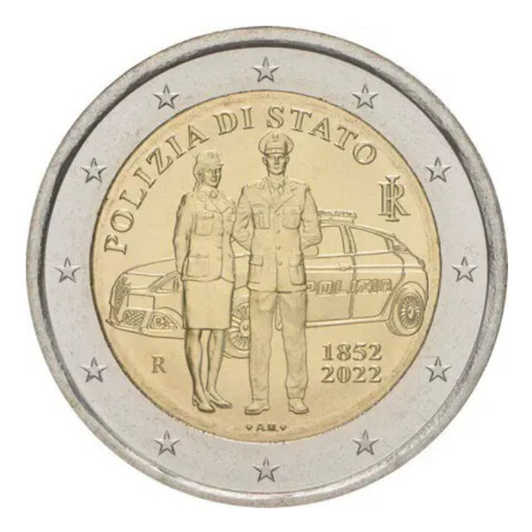 2 euros commémorative Italie 2022 - La Police.
