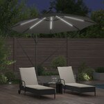 vidaXL Parasol banane à mât déporté Anthracite 294 x 294 x 248 cm