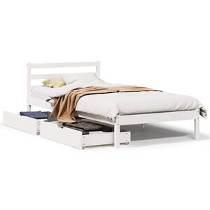 vidaXL Cadre de lit sans matelas blanc 90x190 cm bois de pin massif