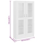 vidaXL Armoire à vitrine Blanc 82 5x30 5x150 cm Bois d'ingénierie