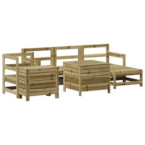 vidaXL Salon de jardin 7 Pièces bois de pin imprégné