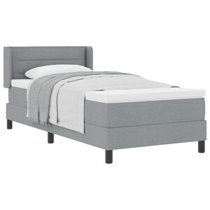 vidaXL Lit à ressorts avec tête de lit Gris clair 200 x 90 cm tissu