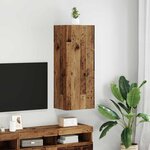 vidaXL Meuble TV mural Montage mural Bois Ancien 40 5 x 30 x 102 cm