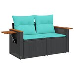 vidaXL Salon de jardin 10 Pièces avec coussins noir résine tressée
