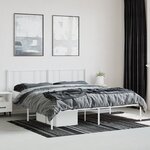vidaXL Cadre de lit métal sans matelas et tête de lit blanc 200x200 cm