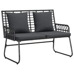 vidaXL Ensemble de salle à manger pour jardin 3 Pièces Noir et anthracite