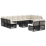 vidaXL Ensemble de canapé de jardin 13 Pièces Noir polyrotin