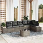 vidaXL Ensemble de canapé de jardin avec coussin 7 Pièces Gris clair