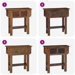 vidaXL Table console bois de récupération mélangé 80x35x80 cm