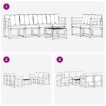 vidaXL Ensemble de canapés d'extérieur 7 Pièces Blanc et Beige