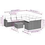 vidaXL Salon de jardin 9 Pièces avec coussins noir résine tressée