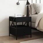 vidaXL Table de chevet avec LED infini noir 40x40x51 cm