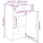 vidaXL Buffet Chêne noir 42 5 x 40 x 93 cm Bois d'ingénierie