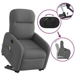 vidaXL Fauteuil de massage inclinable Gris foncé Tissu