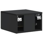 vidaXL Cabinet de chevet mural 2 pc Noir 34 5 x 33 x 20 cm