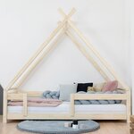 Lit cabane enfant TAHUKA 90 x 200 rose pastel