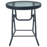 Ensemble de bistro jardin meuble extérieur terrasse 3 pièces noir acier 02_0013521