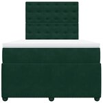 vidaXL Sommier à lattes de lit et matelas Vert foncé 120x200cm Velours