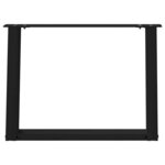 vidaXL Pieds de table basse en U  2 pièces  noir  60 x (42-43) cm  acier