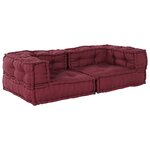 vidaXL Canapé modulaire 2 places marron 140x70x36 tissu